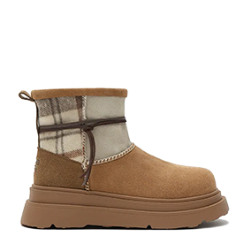 Plaid Wrap Platform Caramel