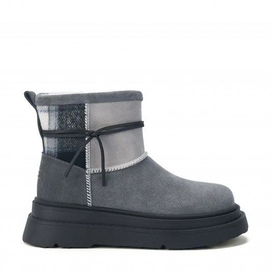 Plaid Wrap Platform Coconut Milk Ash