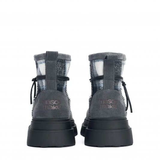 Plaid Wrap Platform Coconut Milk Ash