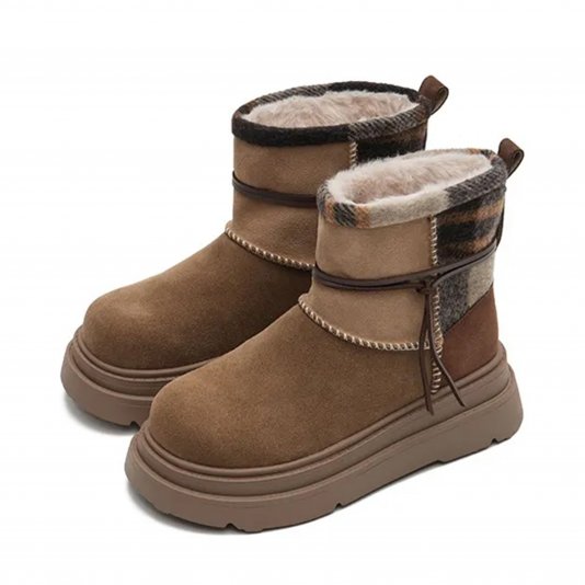 Plaid Wrap Platform Coffee Brown