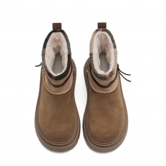 Plaid Wrap Platform Coffee Brown