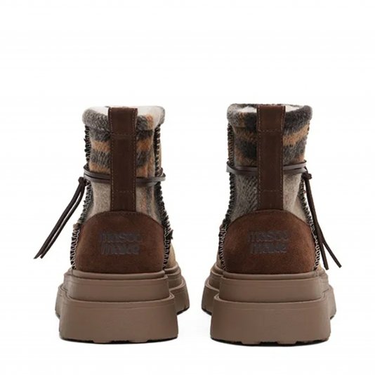 Plaid Wrap Platform Coffee Brown