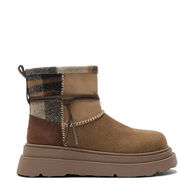 Plaid Wrap Platform Coffee Brown