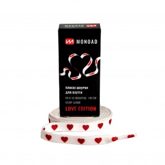 Шнурки Love Edition V1 White ( Плоскі ) 8-10