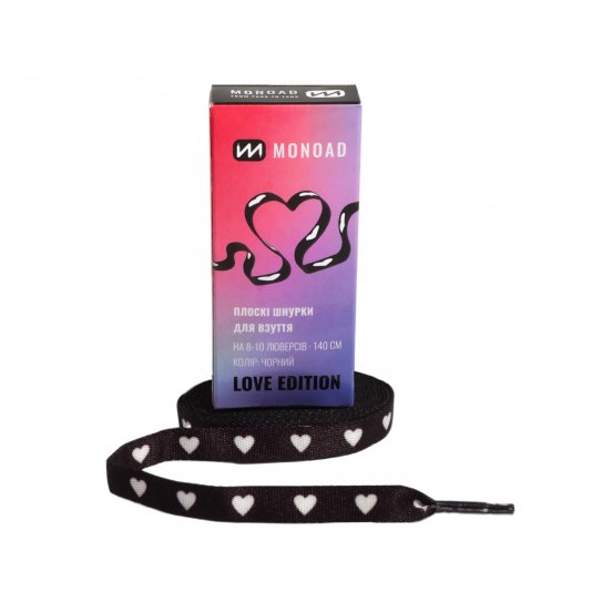Шнурки Love Edition V1 Black ( Плоскі ) 8-10