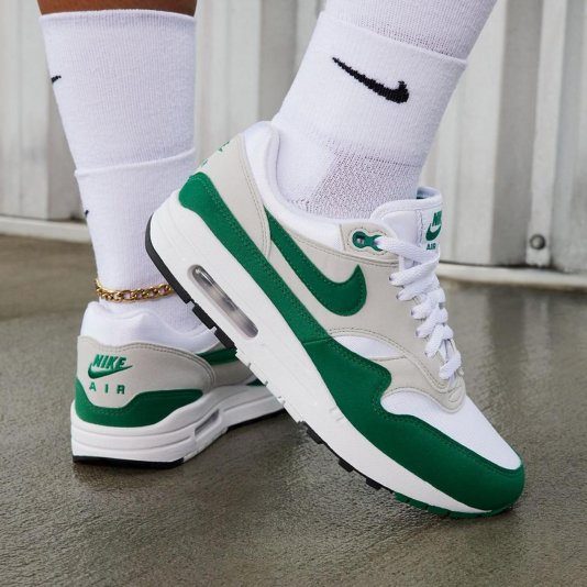 Air Max 1 `87 White/Neutral Grey/Black/Evergreen Aura