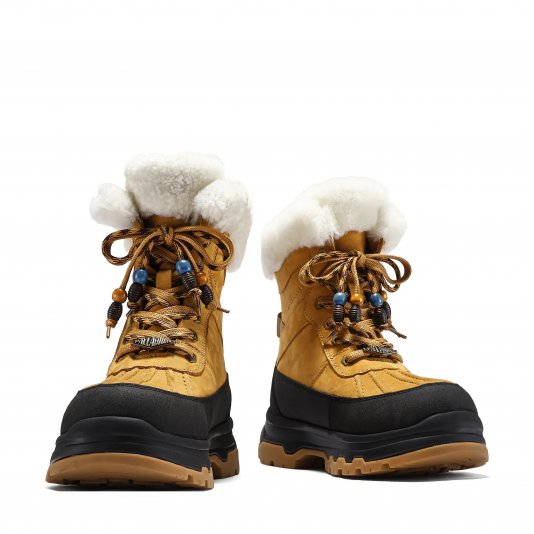 Martin Boots Shell Fur V15 Yellowish Brown