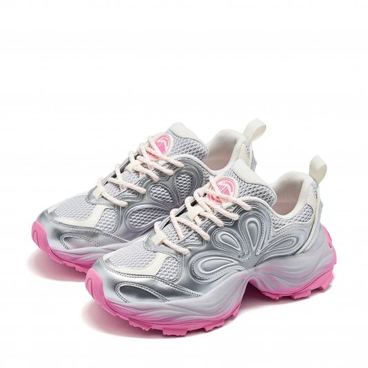 Round Head Petal Silver/Gradient Pink