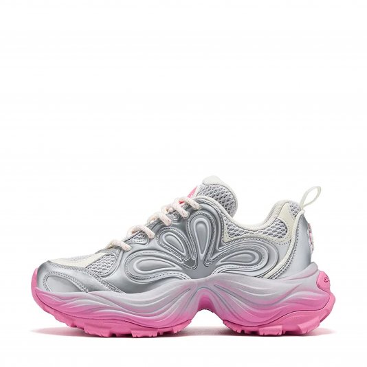 Round Head Petal Silver/Gradient Pink