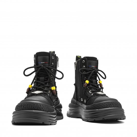 Martin Boots Distressed Denim Mono Black