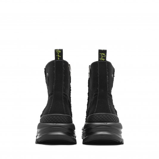 Martin Boots Distressed Denim Mono Black