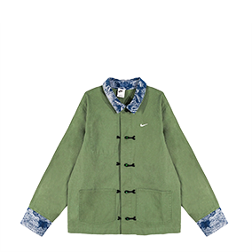 [ CUSTOM ] Life Unlined Chore Coat Hand-Patchwork Oil Green/Navy
