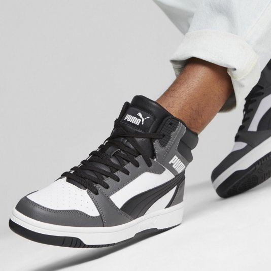 Rebound V6 MID Cut Puma White/Black/Shadow Gray