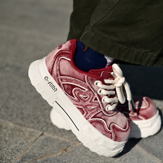 Retro Rope Washed Wine Red