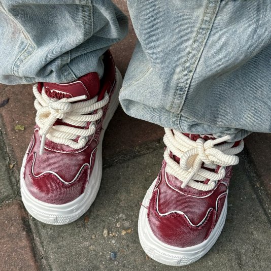 Retro Rope Washed Wine Red