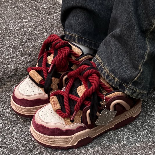 Rope Puff Bordeaux Red/Black