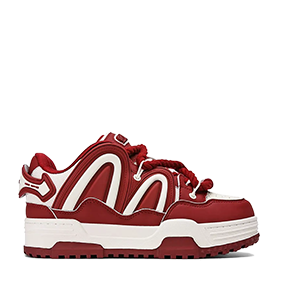 Rope Puff White/Wine Red