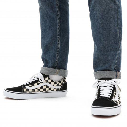 Old Skool Primary Check White/Black