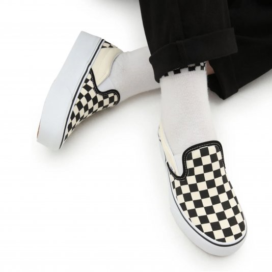 Classic Slip-On Max Stackform Checkerboard Black/Classic White