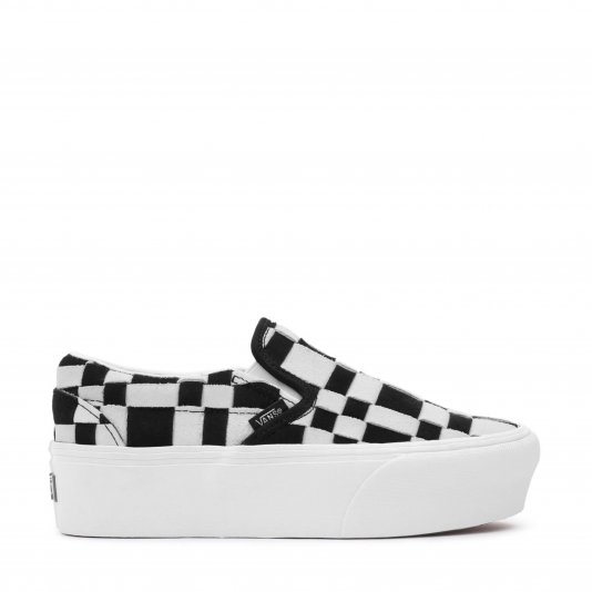 Slip-On Classic Max Stackform Woven Check/Black/White