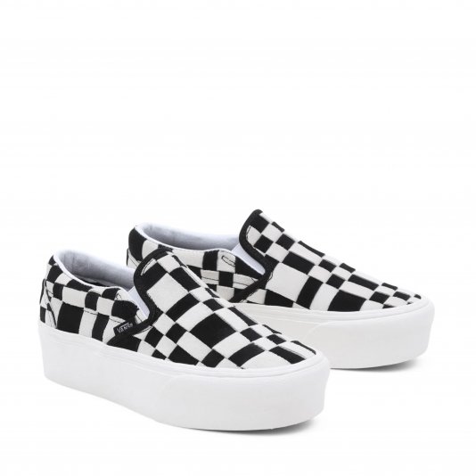 Slip-On Classic Max Stackform Woven Check/Black/White