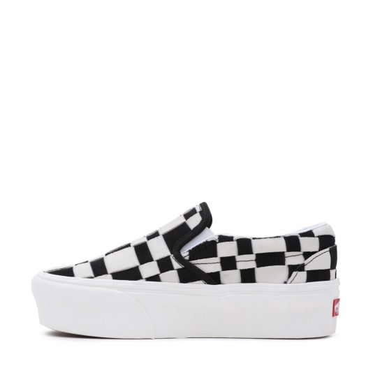 Slip-On Classic Max Stackform Woven Check/Black/White
