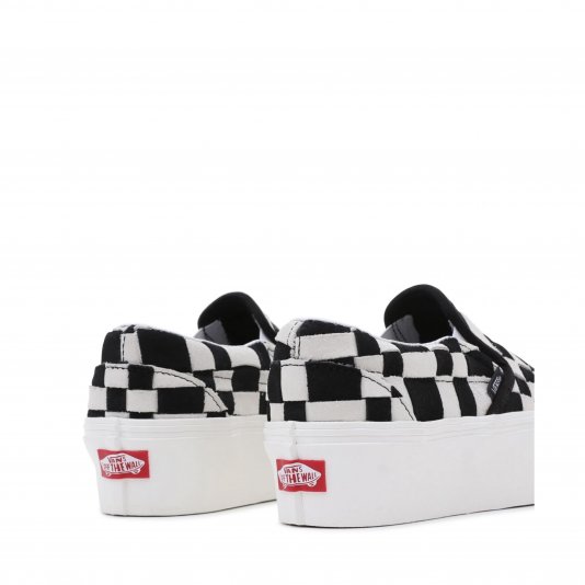 Slip-On Classic Max Stackform Woven Check/Black/White