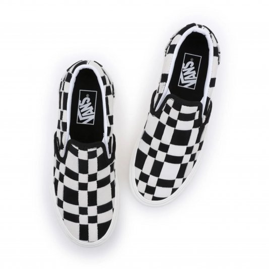 Slip-On Classic Max Stackform Woven Check/Black/White