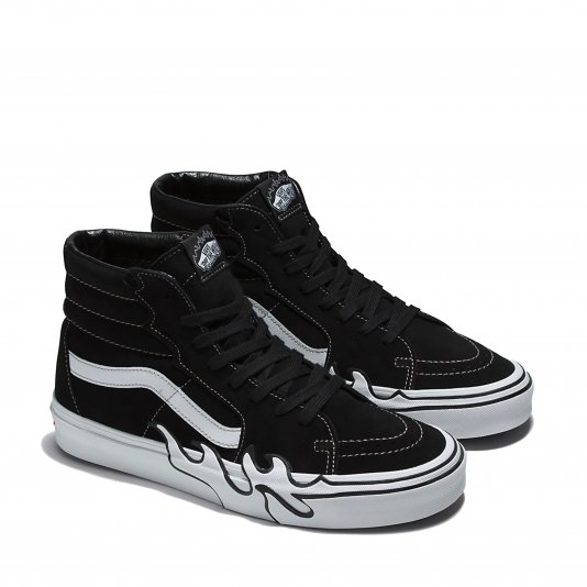 Sk8-HI Flame Black/White Suede