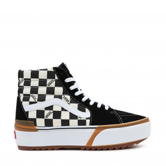 Sk8-HI Stacked Checkerboard Black/White